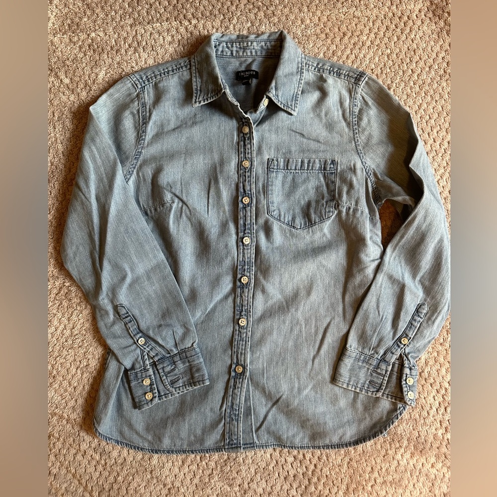 Talbots Denim Button Front Shirt